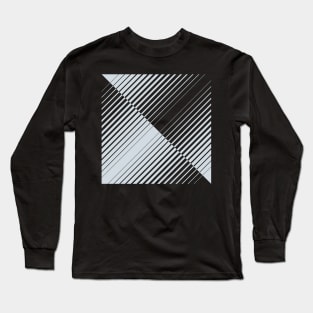 gradient stripes triangles in ice gray and white Long Sleeve T-Shirt